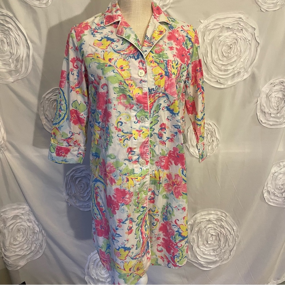 Lauren Ralph Button-down Cotton PJ Top